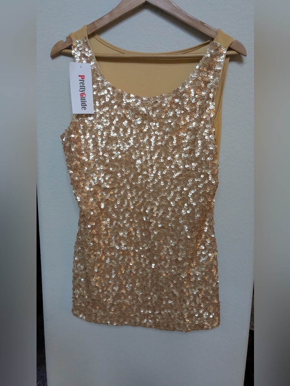 Sequin Tank Dress in Champagne